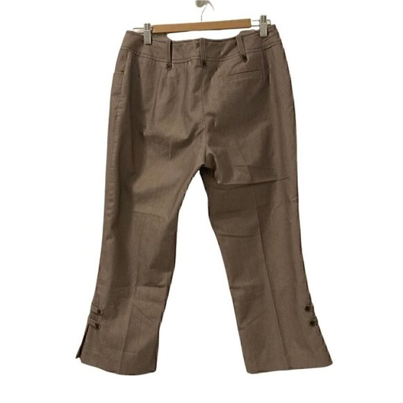 Brown Pin Striped Ankle Pants Petites 10P - Picture 2 of 10